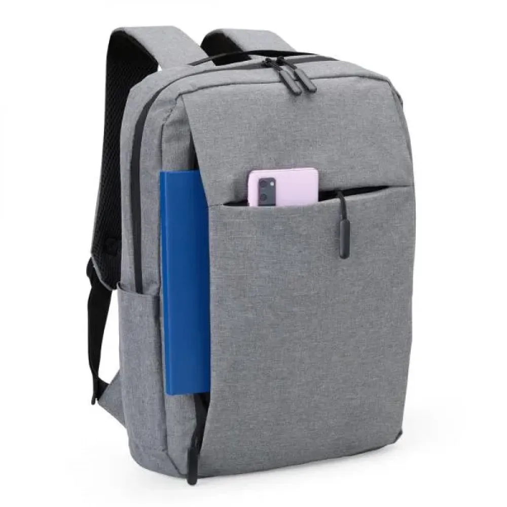 MOCHILA EM POLIÉSTER 300D - MELANGE CINZA - 14L