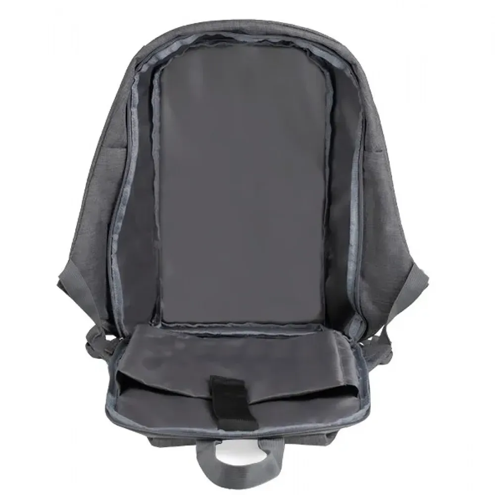 MOCHILA ANTIFURTO EM POLIESTER 300D - 14L - MELANGE CINZA