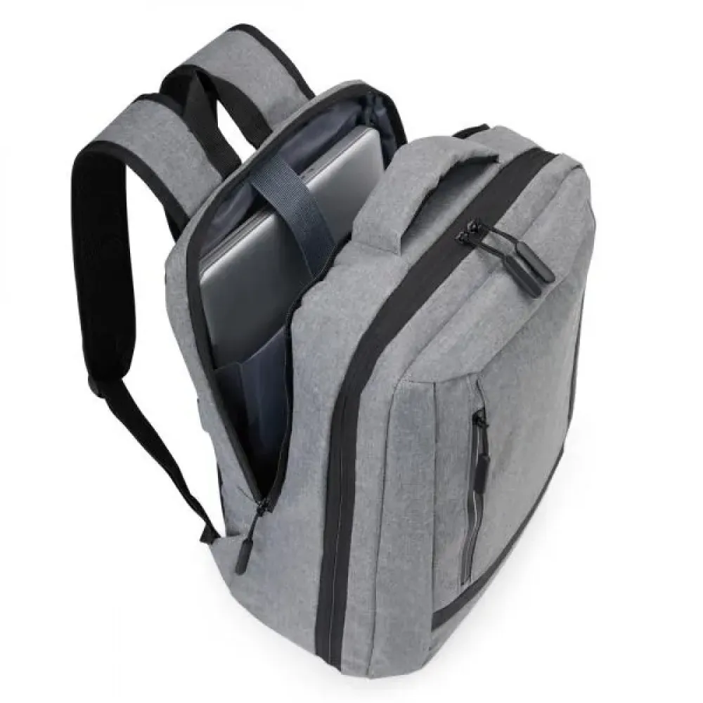 MOCHILA EM POLIÉSTER 300D - MELANGE CINZA - 18L