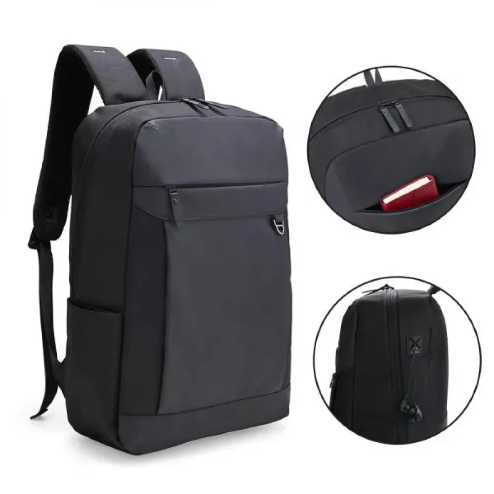 MOCHILA EM POLYESTER/PU - EXECUTIVE - 20L - PRETA-MA-02701