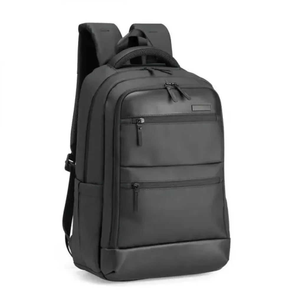 MOCHILA EM PU/POLYESTER - EXECUTIVE - 24L - PRETA-MA-02751