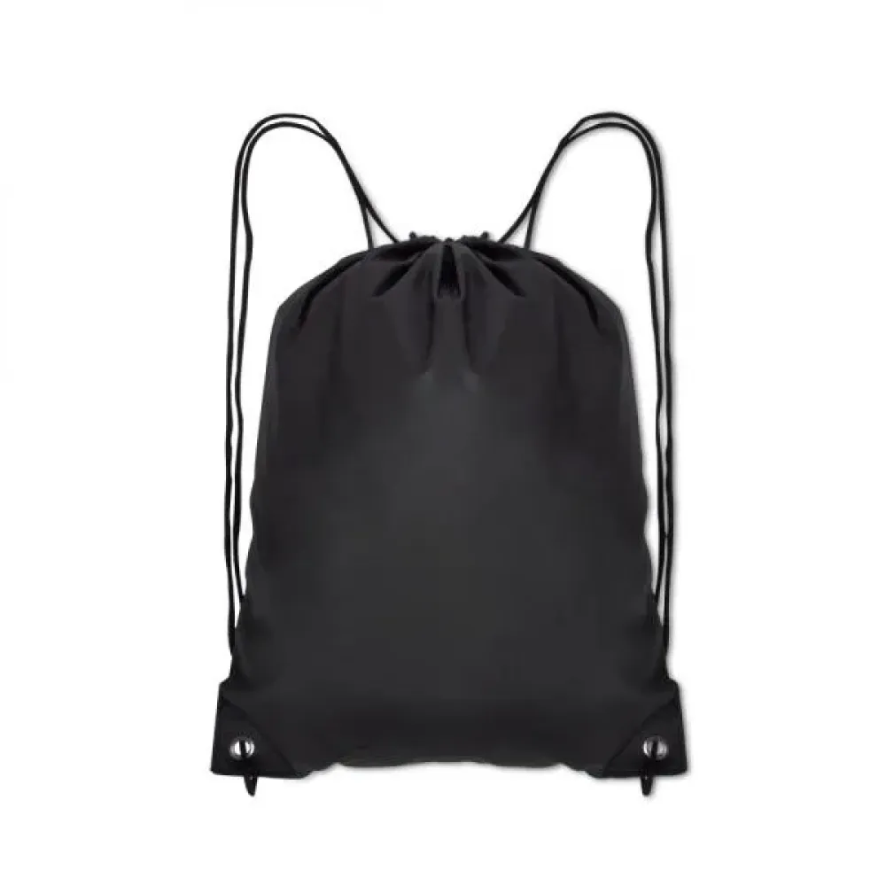 MOCHILA SACOLA EM NYLON 190D - PRETA - 42X32CM