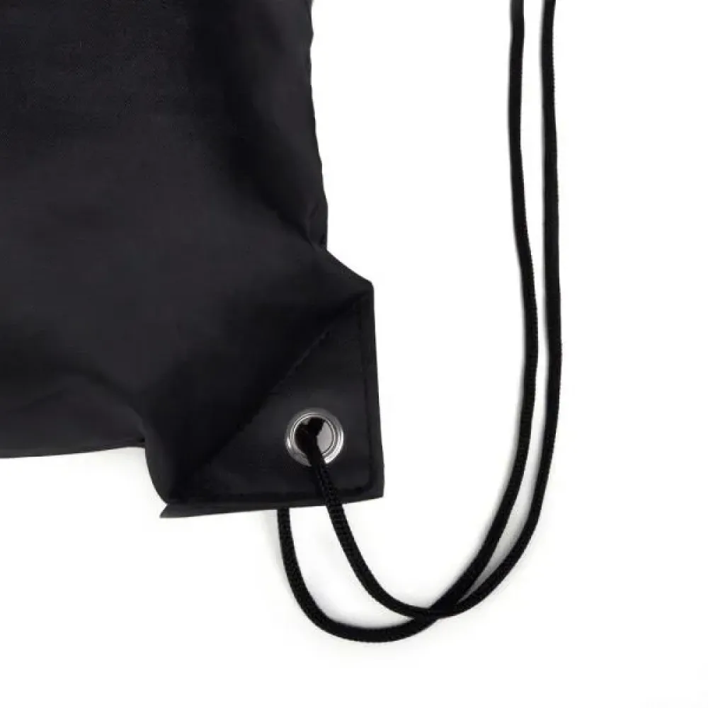 MOCHILA SACOLA EM NYLON 190D - PRETA - 42X32CM