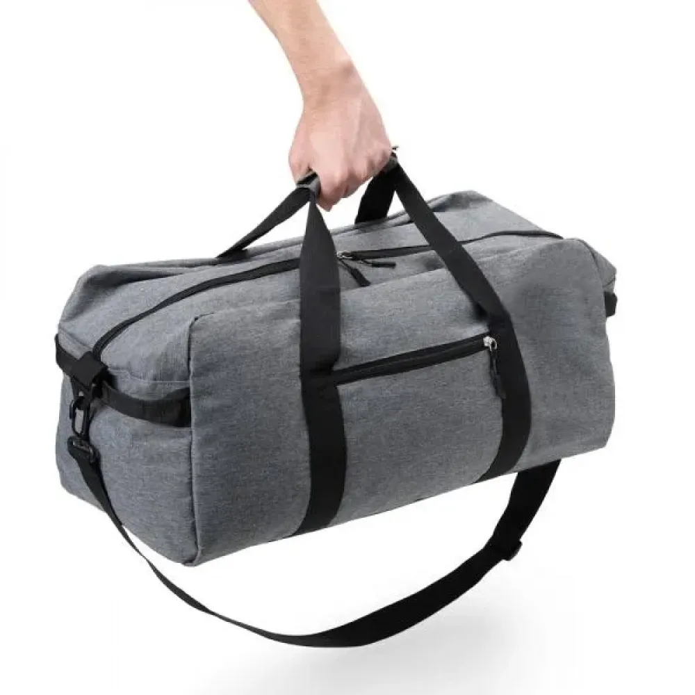 MALA ESPORTIVA EM POLYESTER 300D - MELANGE CINZA - 31L