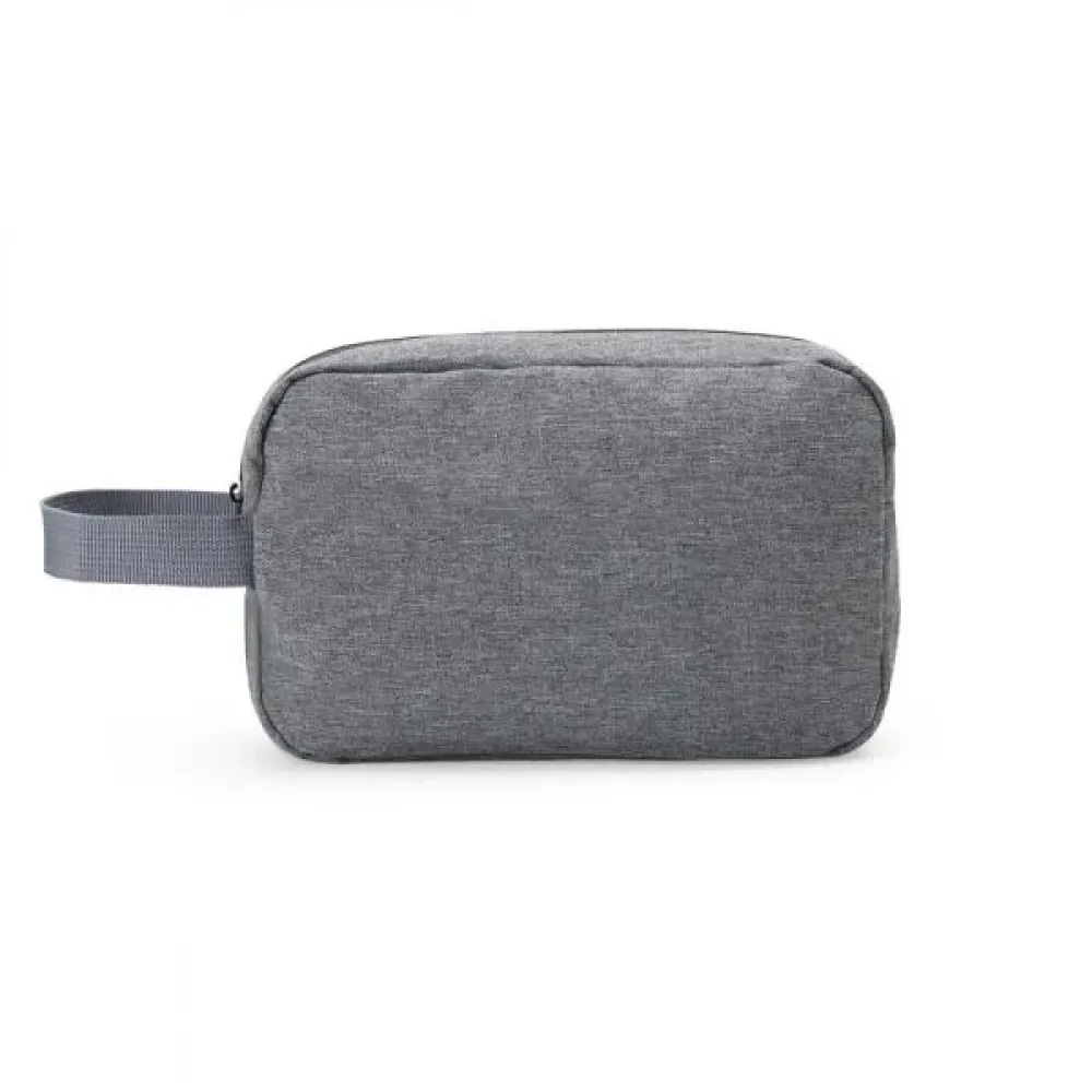 NECESSAIRE EM POLIESTER 300D - MELANGE CINZA