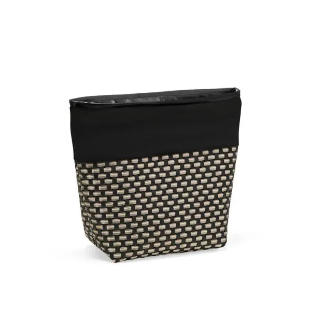 NECESSAIRE EM PVC E COURO SINTÉTICO - PRETO/XADREZ