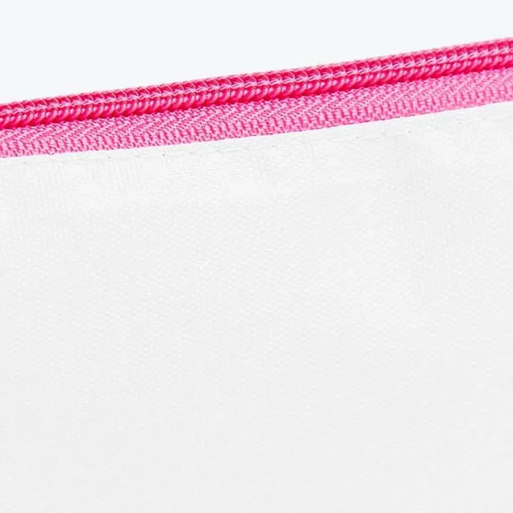 NECESSAIRE EM NYLON 210 RESINADO - ROSA - 24X10,5CM