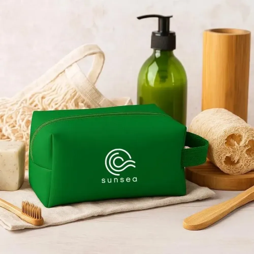 NECESSAIRE C/ ALÇA EM MATERIAL SINTÉTICO - VERDE