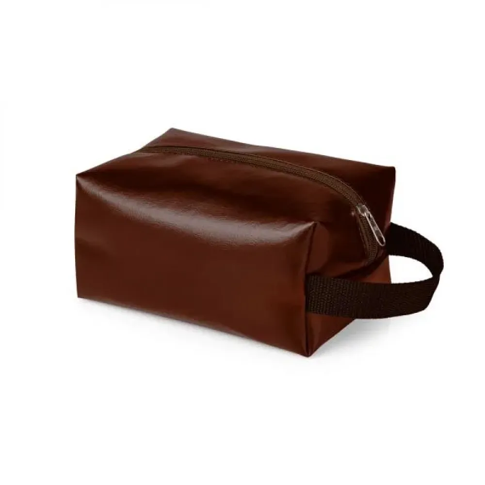 NECESSAIRE C/ ALÇA EM MATERIAL SINTÉTICO - MARROM-MA-09758