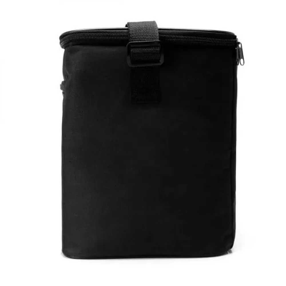 BOLSA TÉRMICA PRETA EM POLYESTER 600D/PEVA - 27X20X25CM