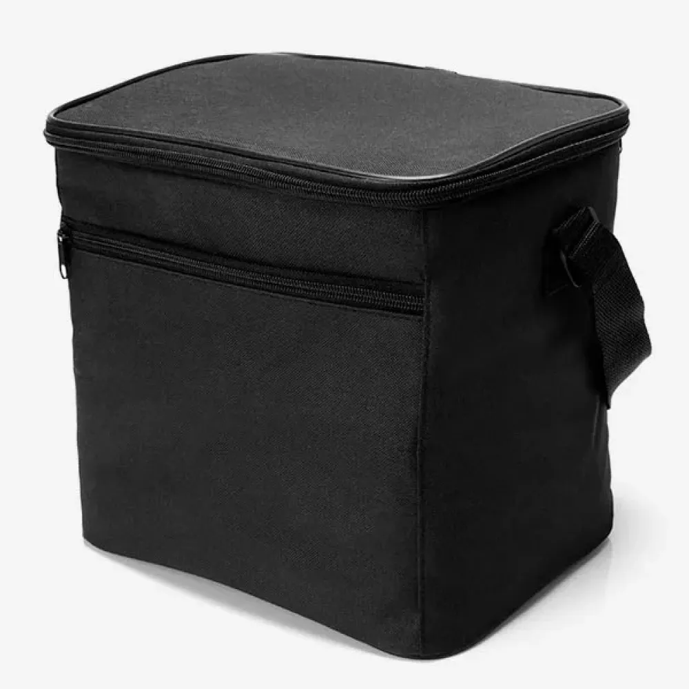 BOLSA TÉRMICA PRETA EM POLYESTER 600D/PEVA - 27X20X25CM-MA-15151