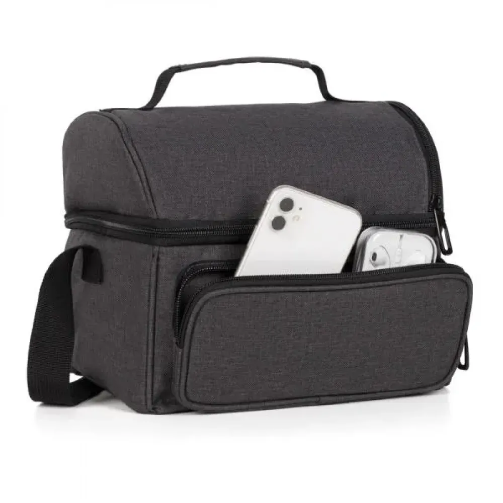 BOLSA TÉRMICA EM RPET -  CINZA ESCURO - 10L