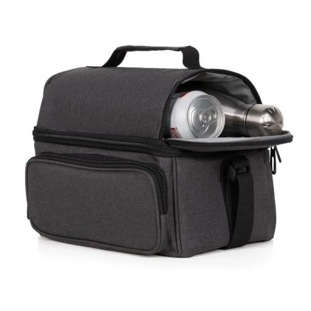 BOLSA TÉRMICA EM RPET -  CINZA ESCURO - 10L