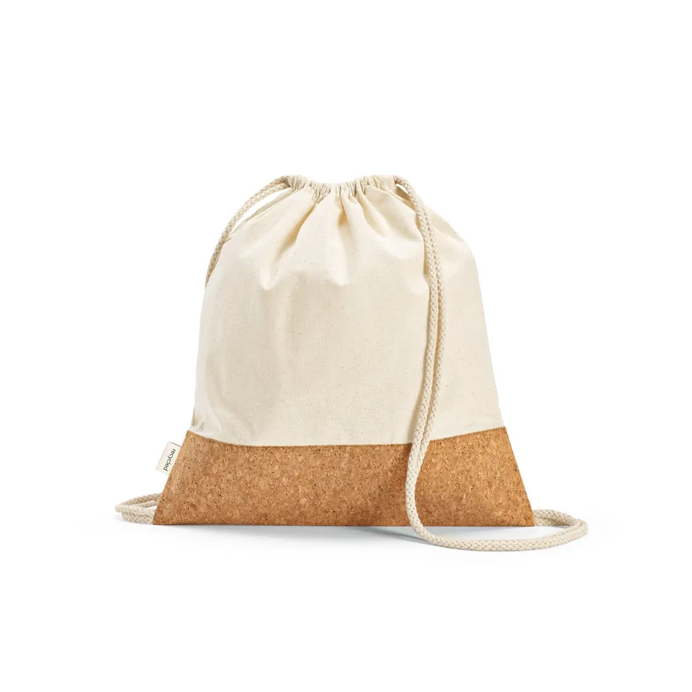 MANAUS BPACK. Sacola tipo mochila em 70% algodão reciclado e 30% poliéster reciclado (180g/m²) com base em cortiça-92340