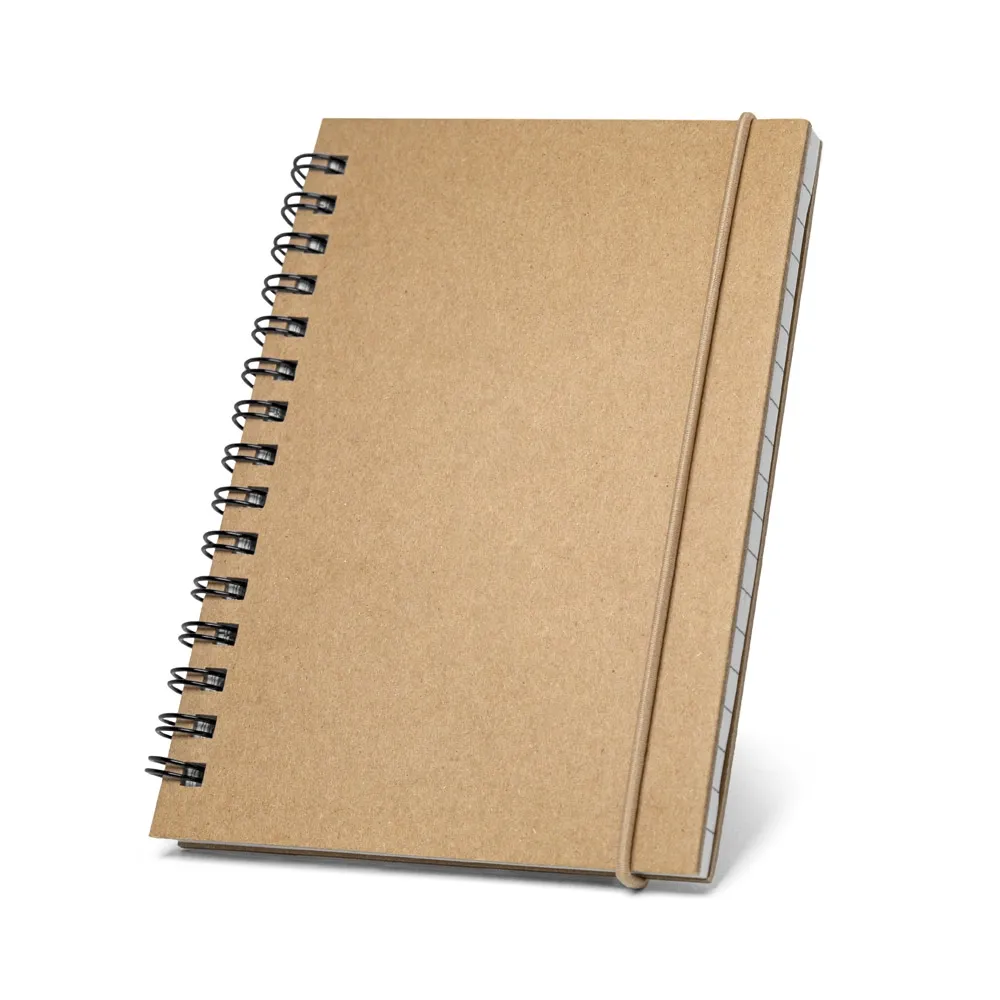 MARLOWE. Caderno de bolso espiral de capa dura em cartão, com páginas pautadas recicladas
