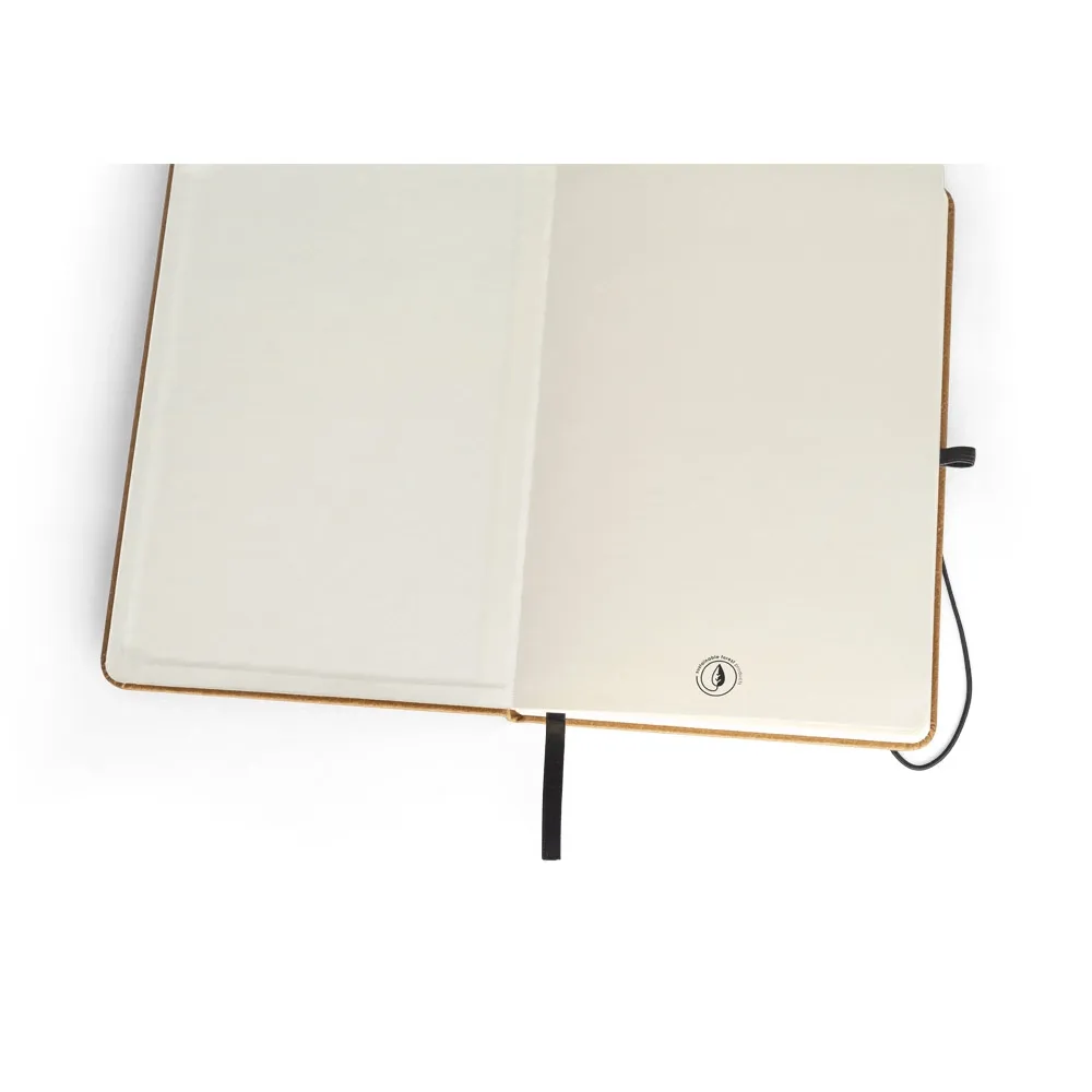 MATISSE. Caderno A5 em couro reciclado e folhas pautadas BEGE
