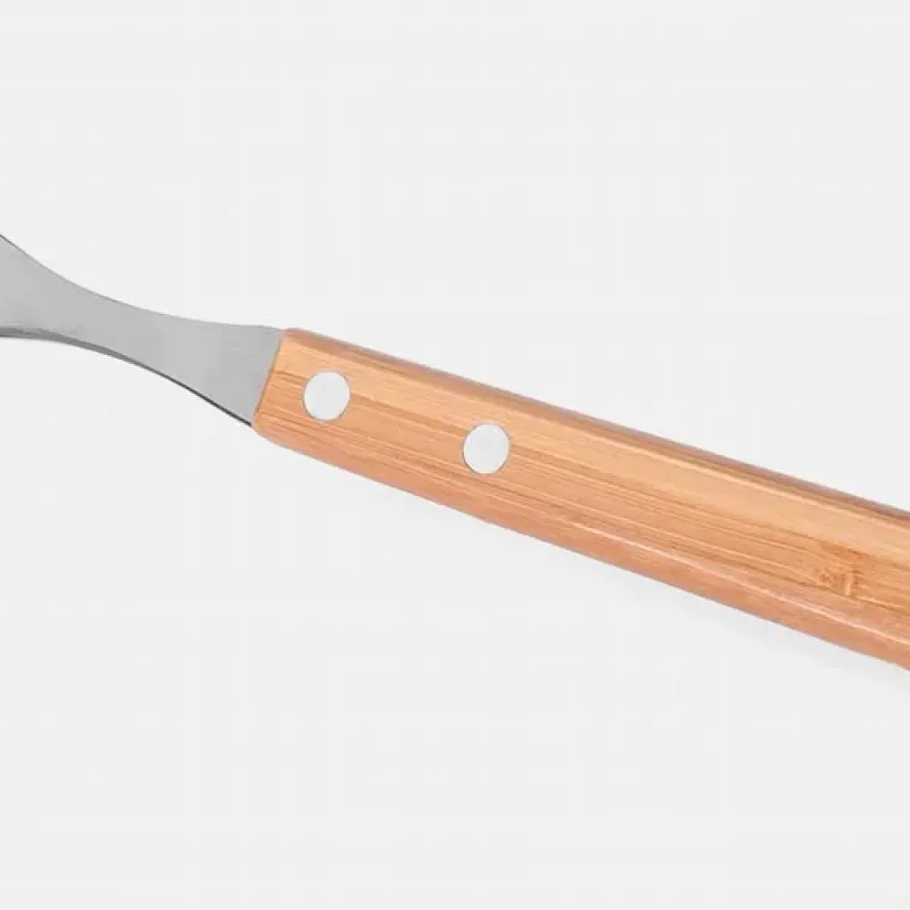 CONJ. PARA CHURRASCO EM BAMBU / MADEIRA / INOX TEXAS - 3 PÇS