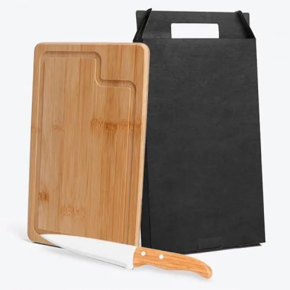 CONJ. PARA CHURRASCO EM BAMBU/INOX DALLAS - 2 PÇS-MB-19073