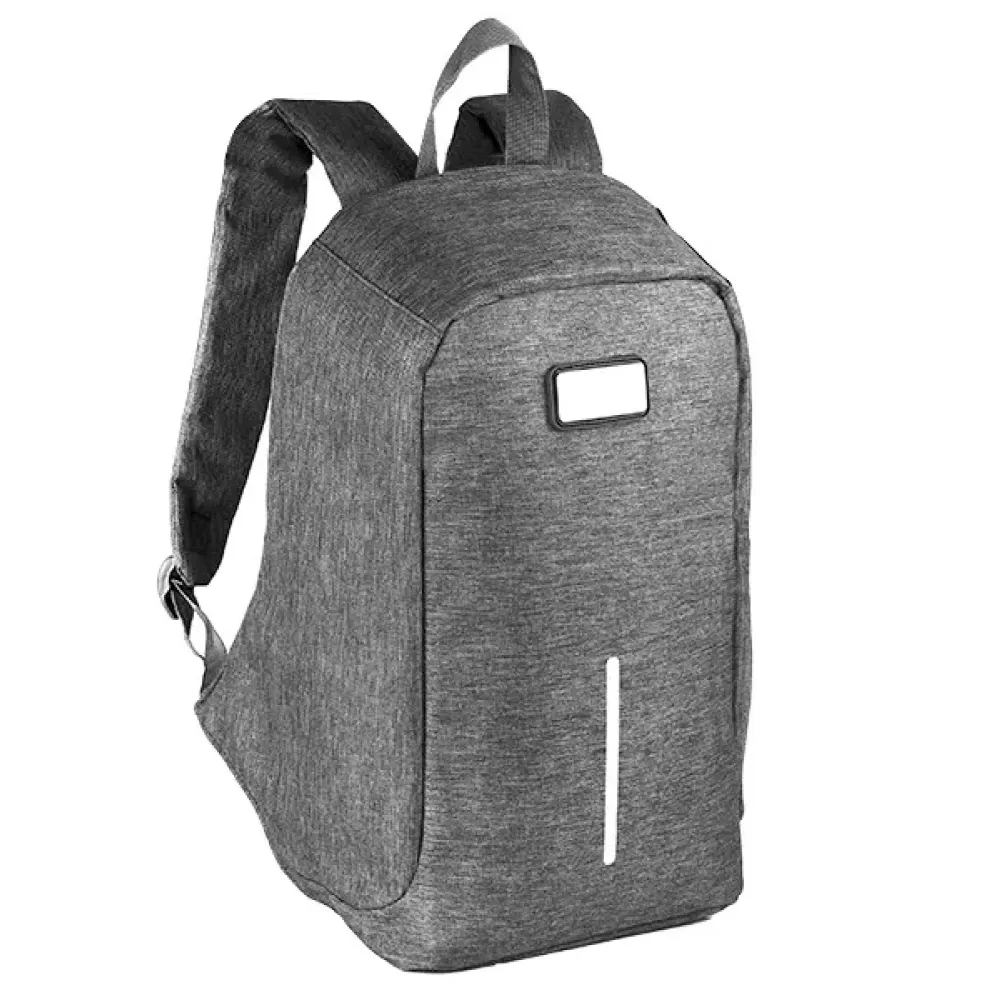 MOCHILA ANTIFURTO EM POLIESTER 300D – 14L – MELANGE CINZA