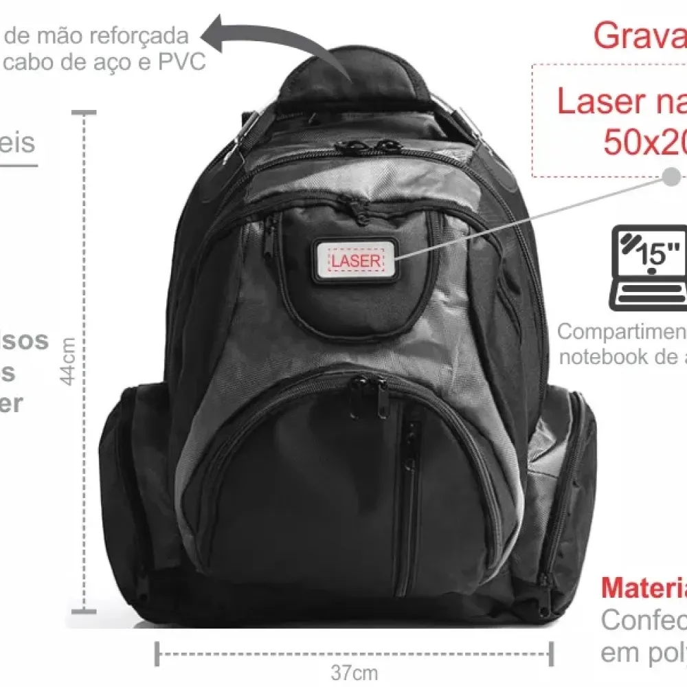 MOCHILA PRETA  PARA NOTEBOOK 15