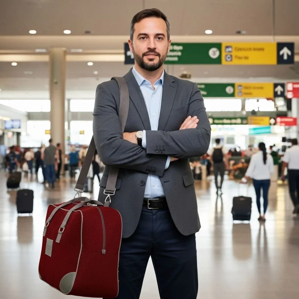 Mala Esportiva com Alça Tiracolo Ajustável e Abertura Superior com Zíper