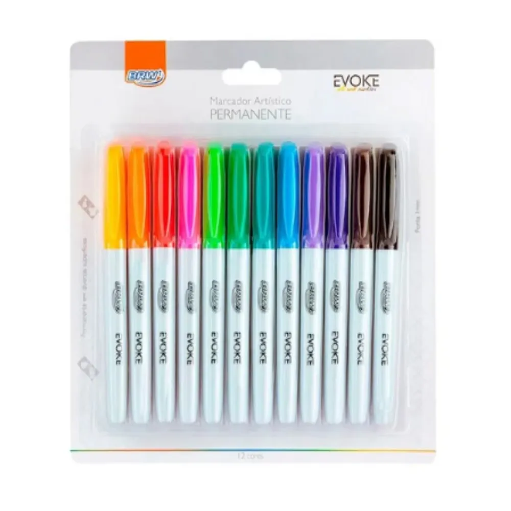 Marcadores Permanentes Artísticos Set 12 Cores-0112ML
