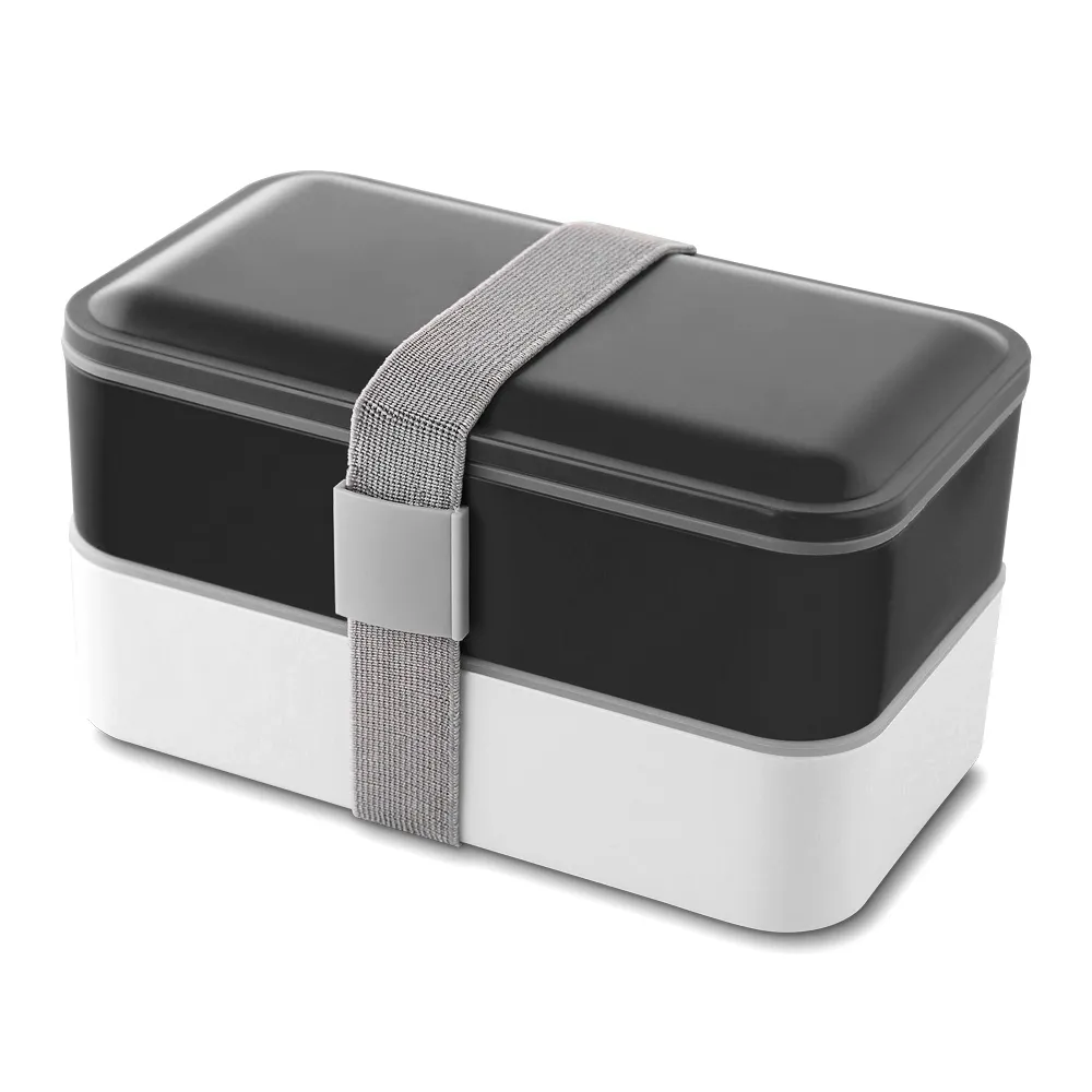 #Marmita Plástica com 2 Compartimentos e Talheres