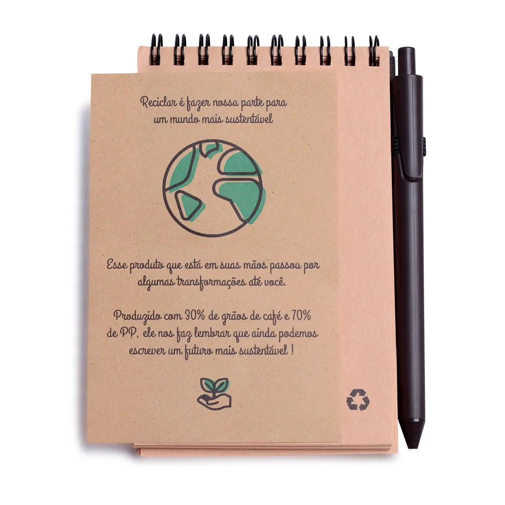 Mini Caderno A6 Capa em PP c/ Caneta