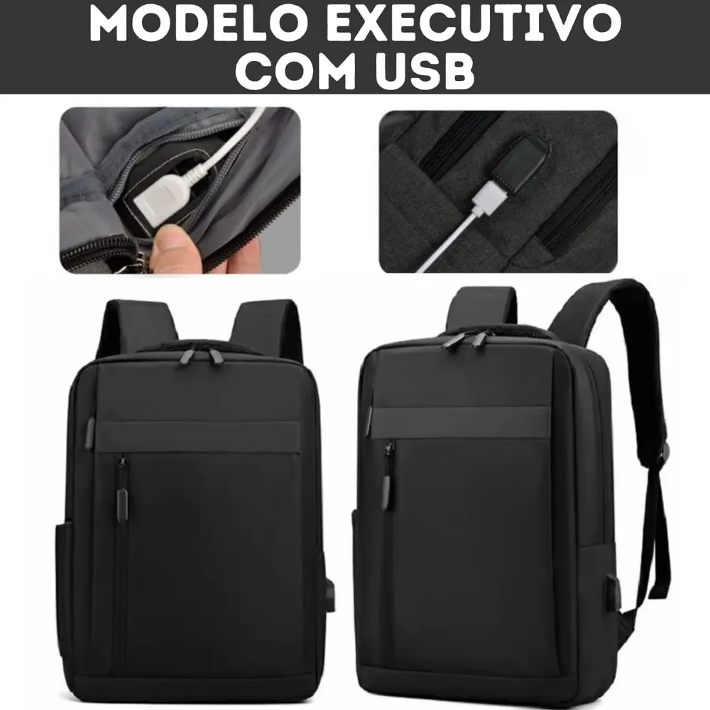 Mochila Empresarial Mochila Escolar Bolsa Casual Para Laptop Carga Usb