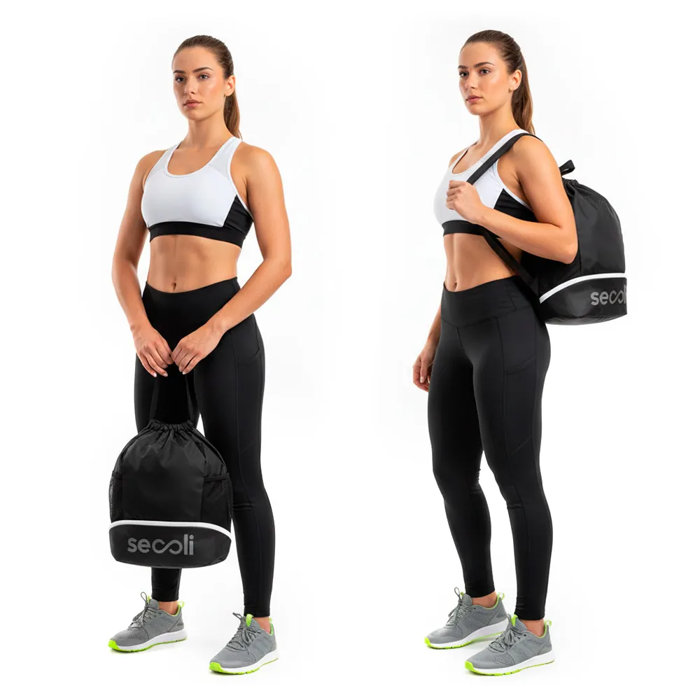 Mochila Esportiva Preta com Compartimento Inferior