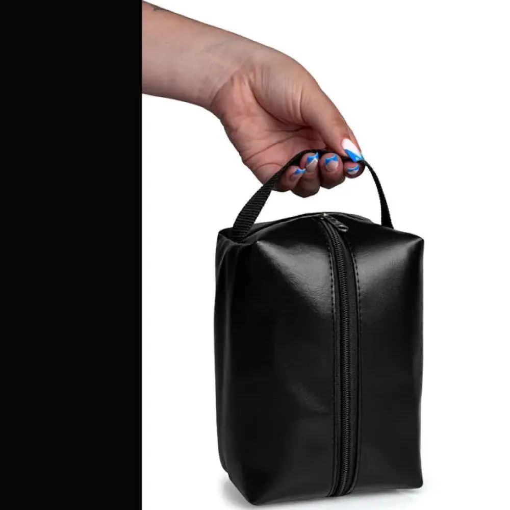 NECESSAIRE C/ ALÇA EM MATERIAL SINTÉTICO - PRETA