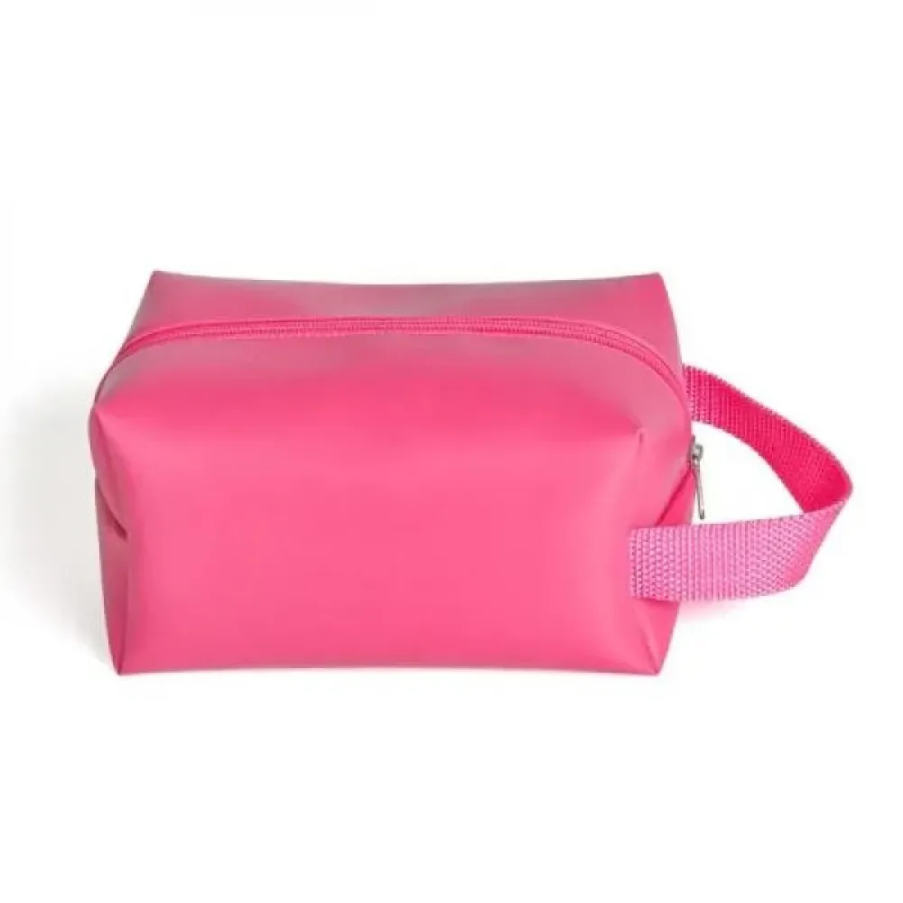 NECESSAIRE C/ ALÇA EM MATERIAL SINTÉTICO - ROSA