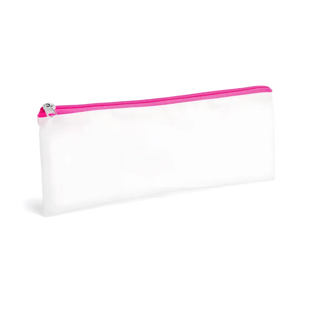 NECESSAIRE EM NYLON 210 RESINADO - ROSA - 24X10,5CM