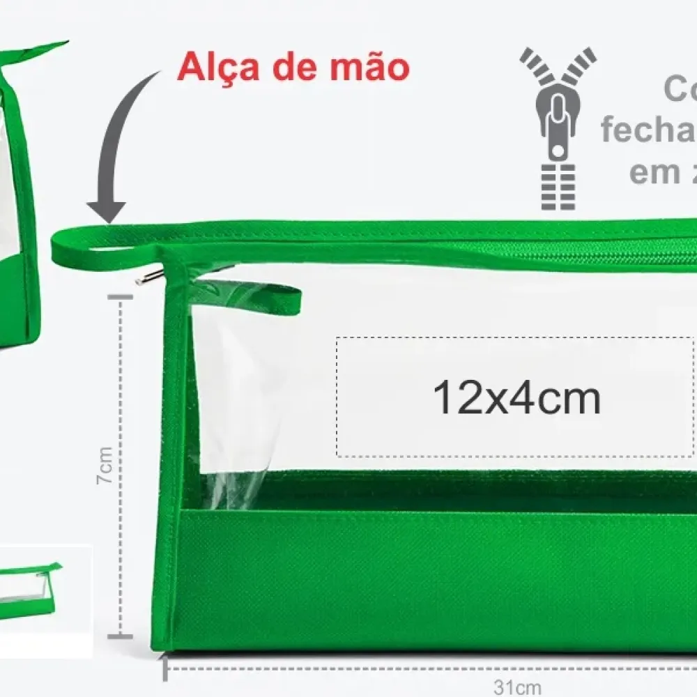 NECESSAIRE EM NYLON 600 PVC VERDE