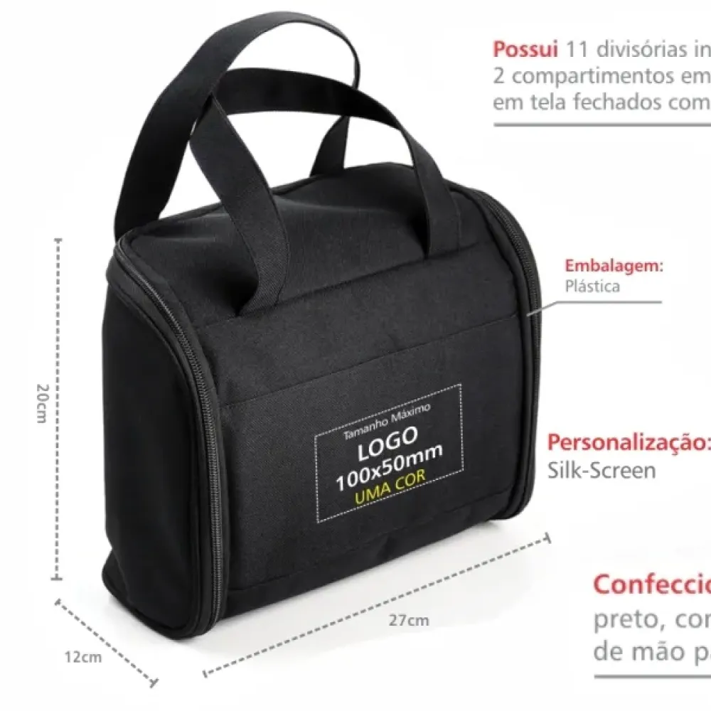 NECESSAIRE PRETA EM POLYESTER 600D - 5L-MA-09901-PRE