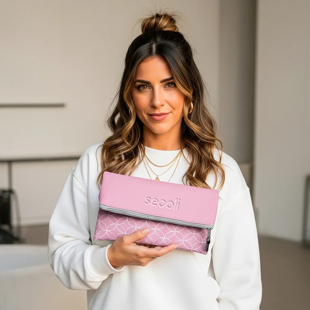 Necessaire Envelope com Aba e Botão de Pressão