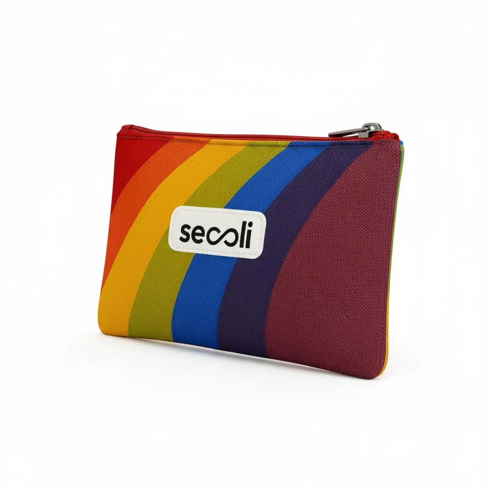 Necessaire personalizada arco íris com zíper