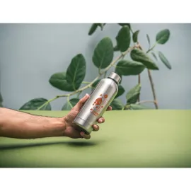 Miniatura de imagem do produto ODIN METTALIC. Squeeze em aço inox (90% reciclado) com acabamento em mate metálico 550 mL