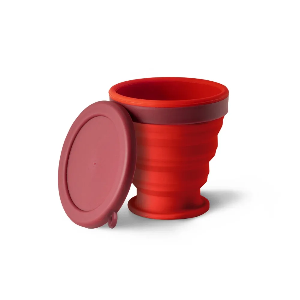 ORTON. Copo de viagem em silicone com tampa em PP (240 mL)