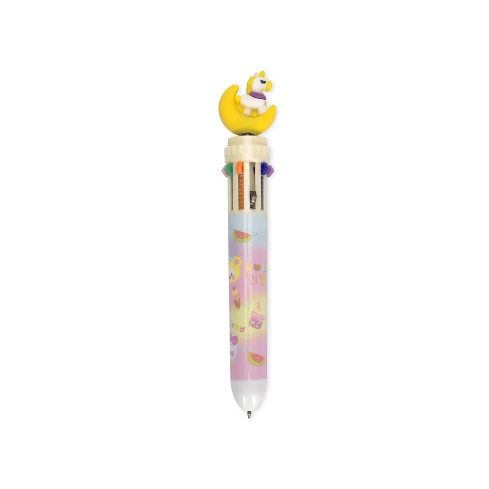 Caneta Plástica Unicórnio Multicolor-P@08357-COL