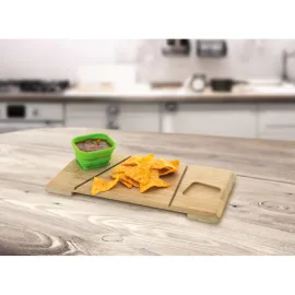 Miniatura de imagem do produto PAPRIKA. Base de mesa em bambu com 2 potes retráteis em silicone