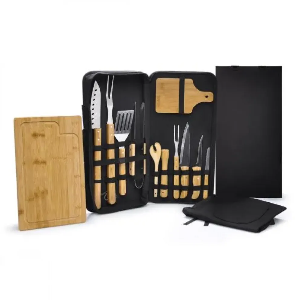CONJ. PARA CHURRASCO E CAIPIRINHA - 14 PÇS-PB-00863