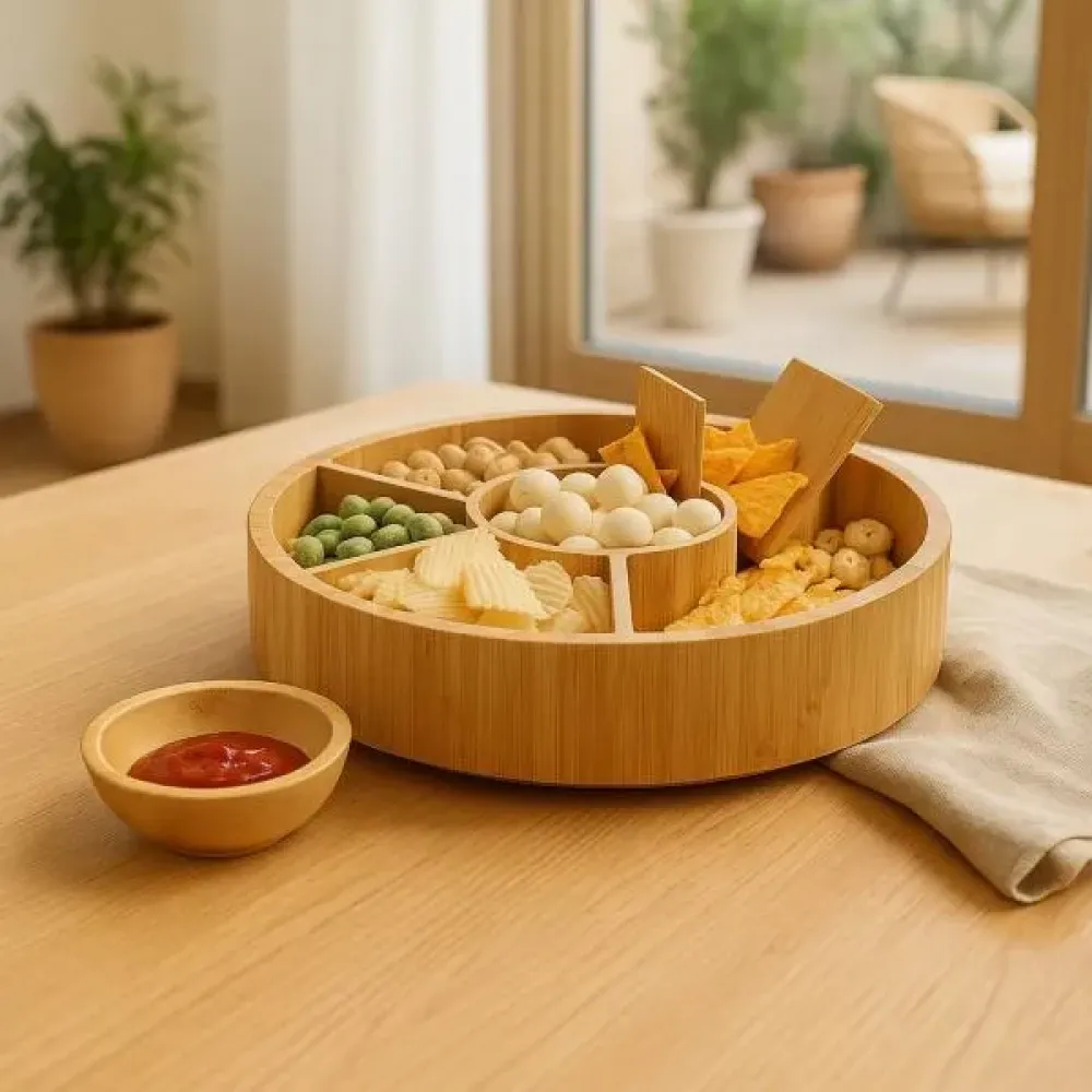 PETISQUEIRA GIRATÓRIA EM BAMBU - 7 DIV.