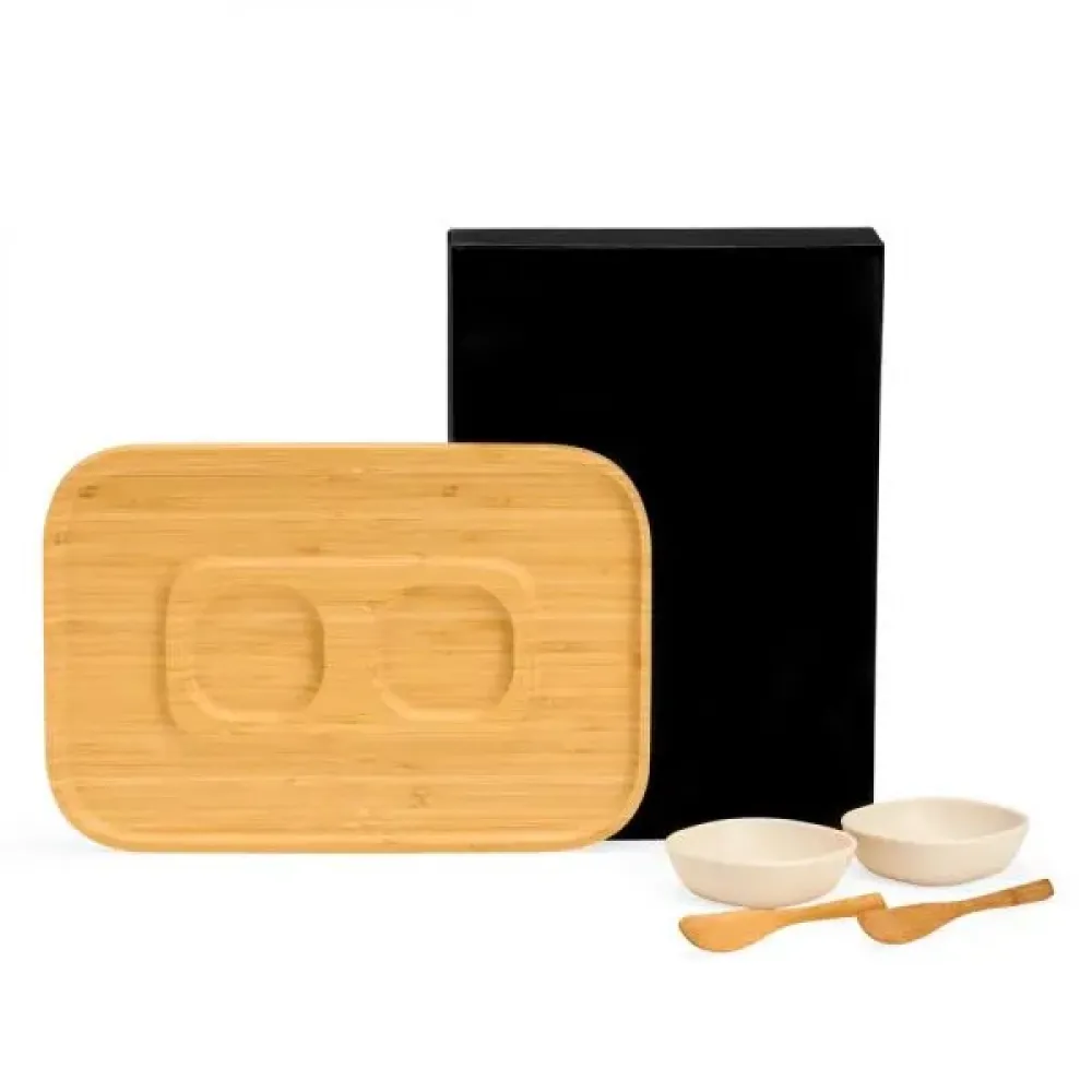 CONJ. PARA PETISCO EM BAMBU / FIBRA DE BAMBU - 5 PÇS-PD-00633