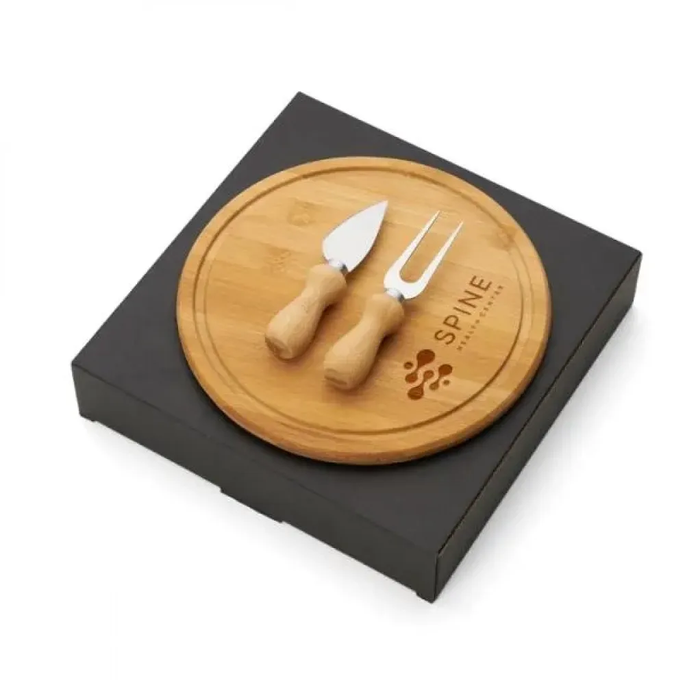 CONJ. PARA QUEIJO EM BAMBU / INOX - 3 PÇS