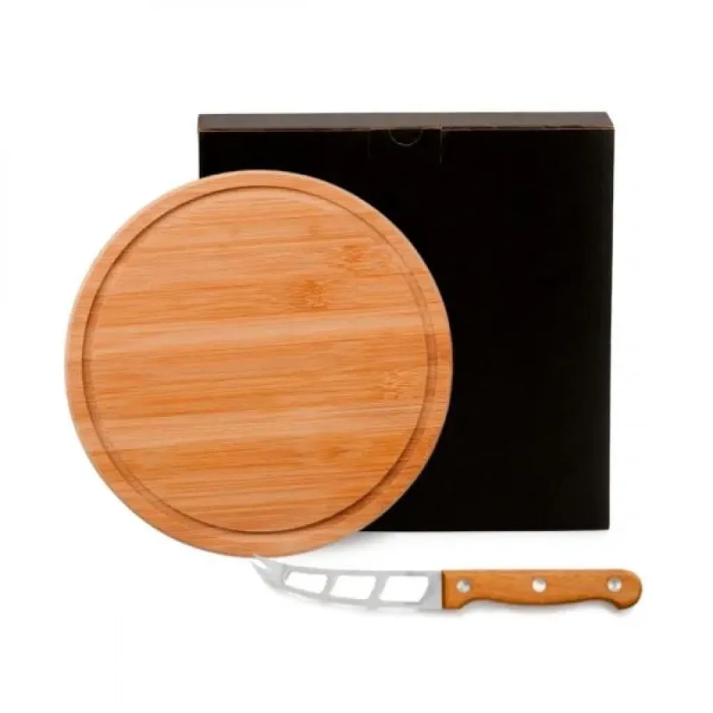 CONJUNTO PARA QUEIJO EM BAMBU/MADEIRA/INOX - 2 PÇS-PD-15073
