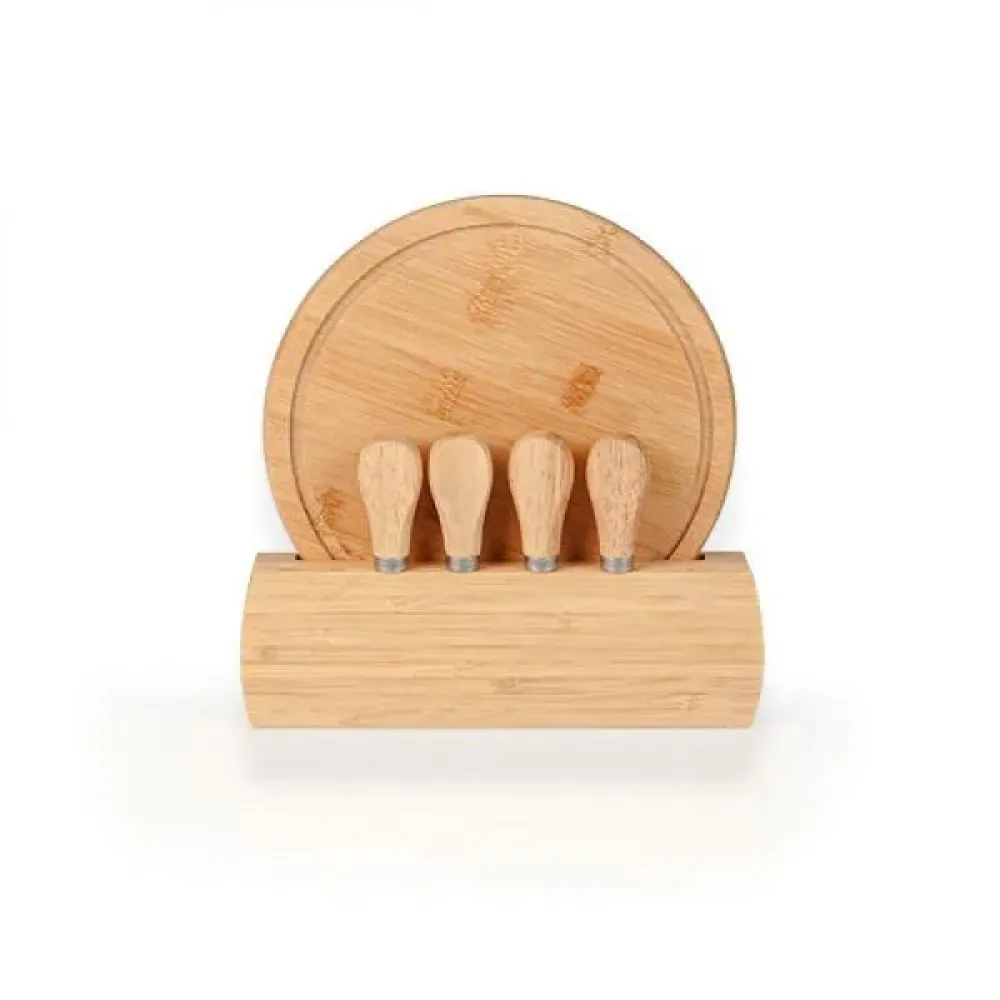 CONJ. PARA QUEIJO EM BAMBU / MADEIRA / INOX - 6 PÇS-PD-151M3-SM