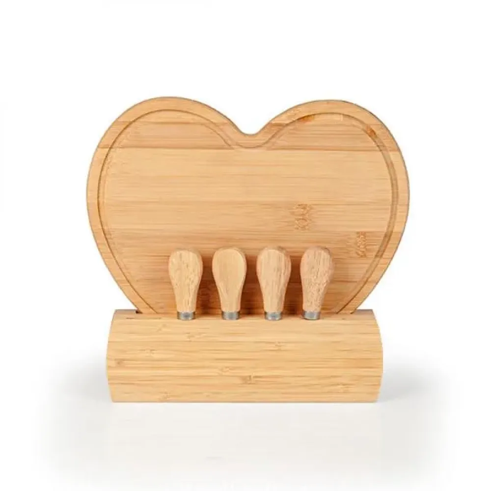 CONJ. PARA QUEIJO EM BAMBU / MADEIRA / INOX - 6 PÇS-PD-421M3-SM