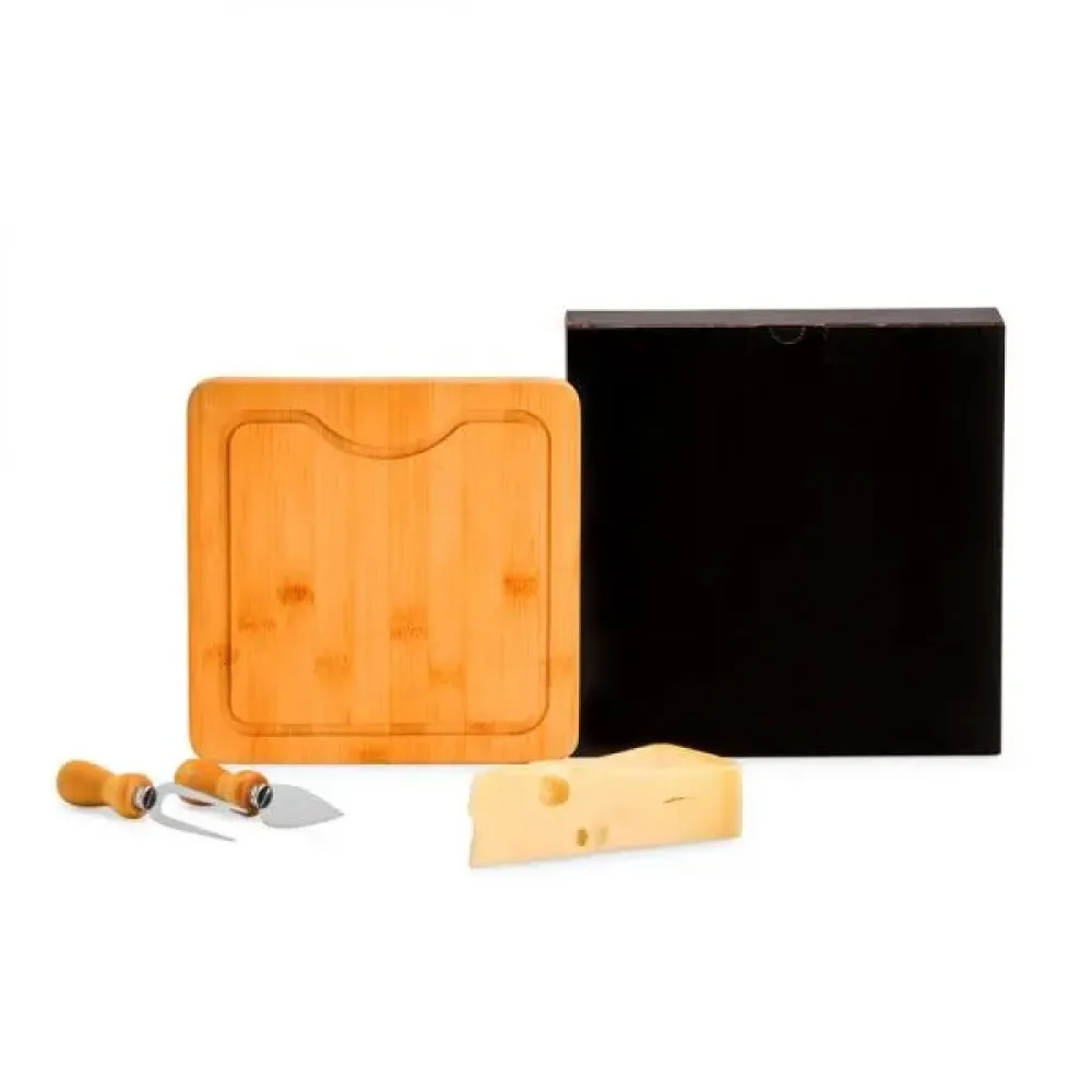 CONJ. PARA QUEIJO EM BAMBU / MADEIRA / INOX - 3 PÇS-PD-80023