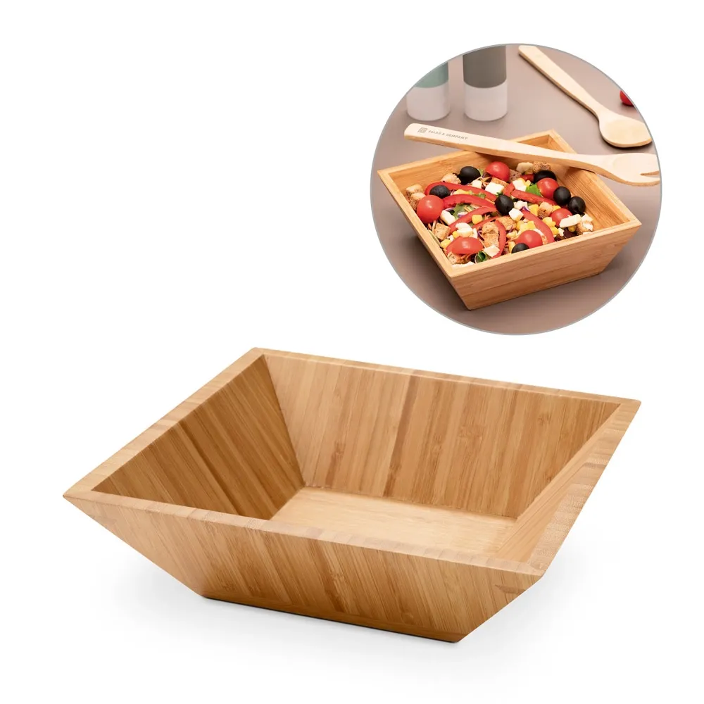 PEPPER. Saladeira em bambu em formato quadrado-003MRP93968